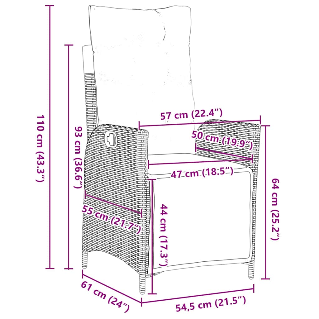 Garten Essgruppe 5 pcs Schwarz Poly Rattan