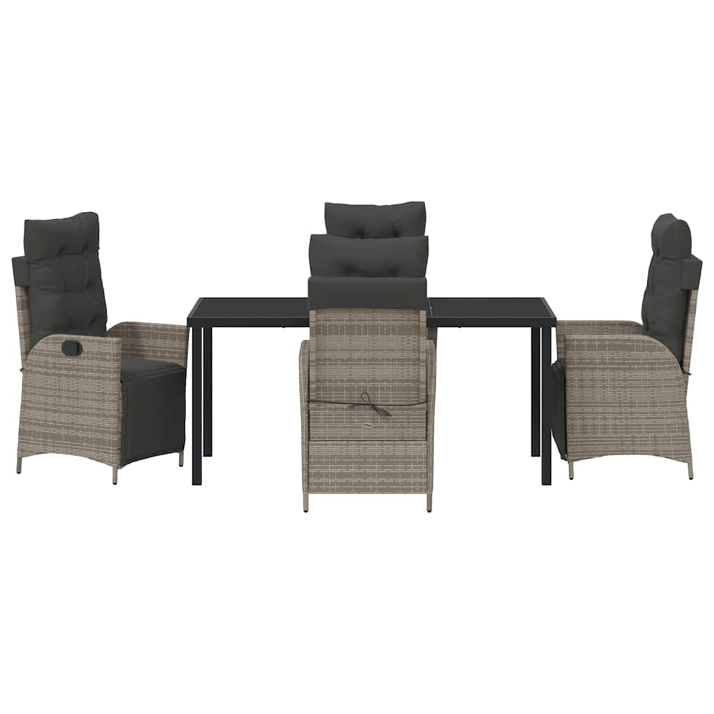 Garten Essgruppe 5 pcs Grau Poly Rattan