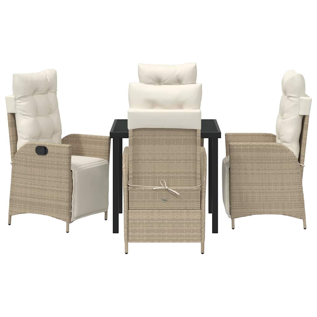 Garten Essgruppe 5 pcs Beige Poly Rattan