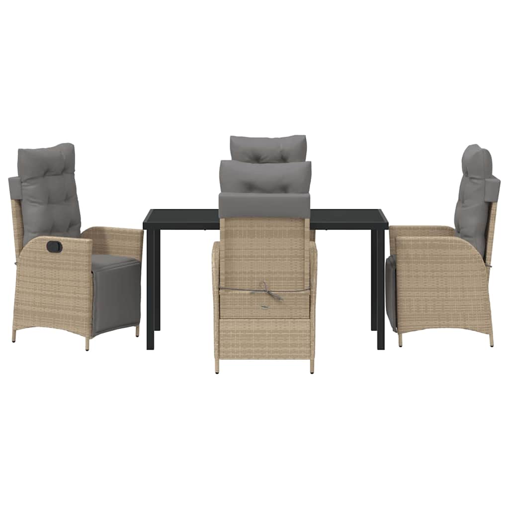 Garten Essgruppe 5 pcs Beige Poly Rattan