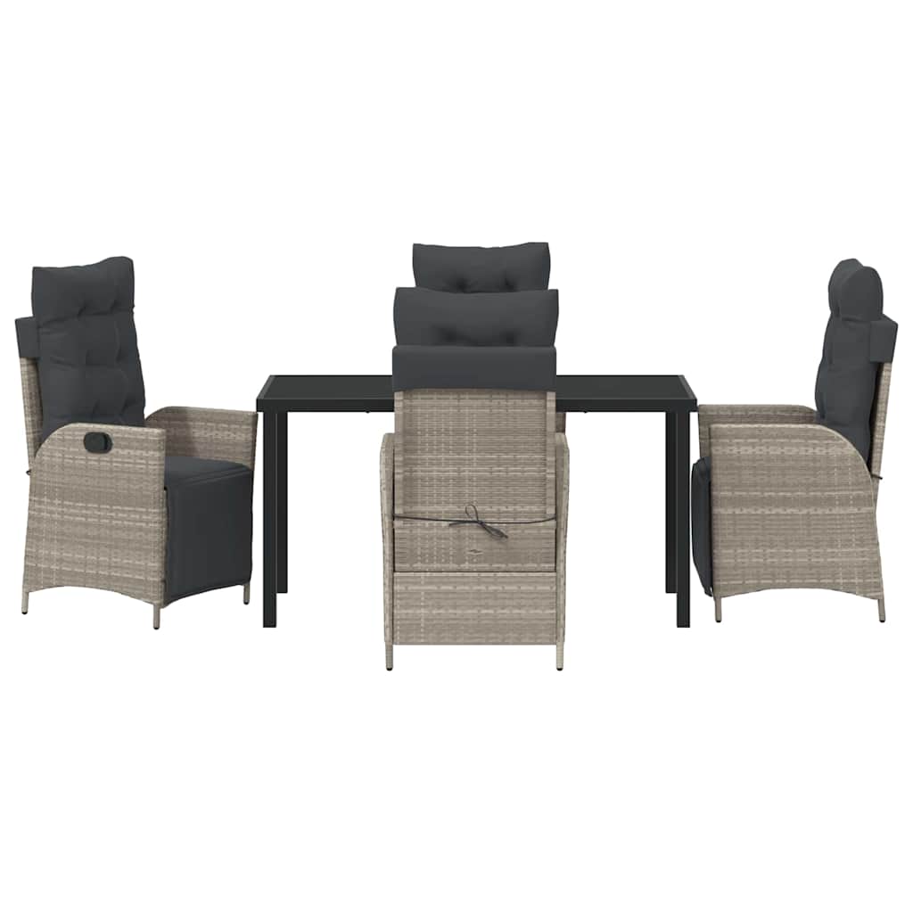 Garten Essgruppe 5 pcs Hellgrau Poly Rattan