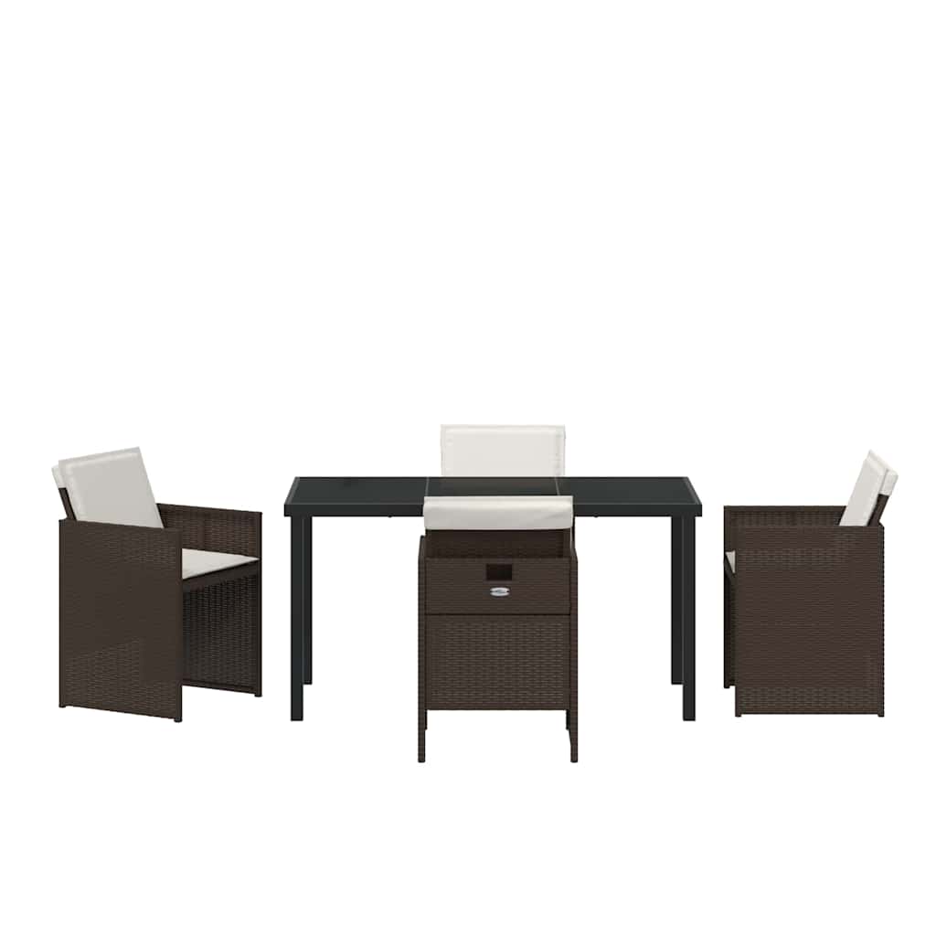 Garten Essgruppe 5 pcs Braun Poly-Rattan