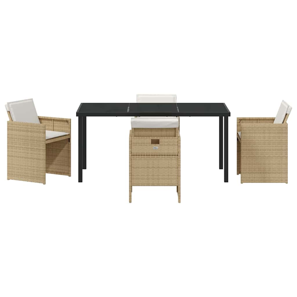 Garten Essgruppe 5 pcs Beige Poly-Rattan