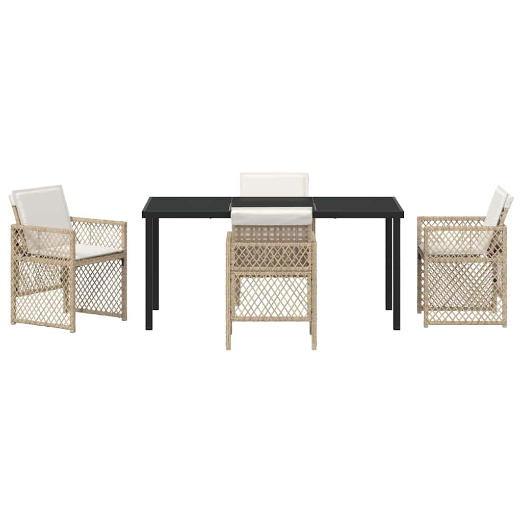 Garten Essgruppe 5 pcs Beige Poly-Rattan