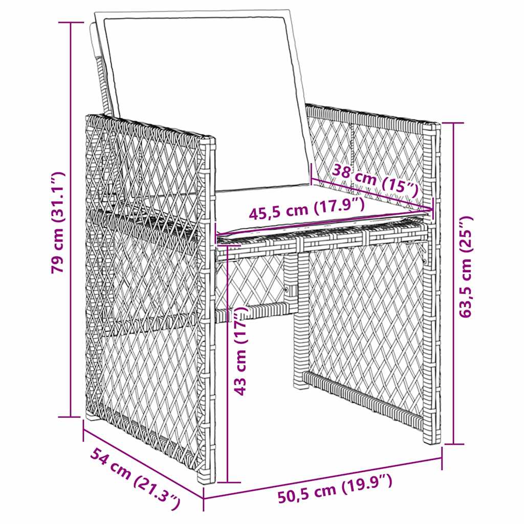 Garten Essgruppe 5 pcs Hellgrau Poly-Rattan