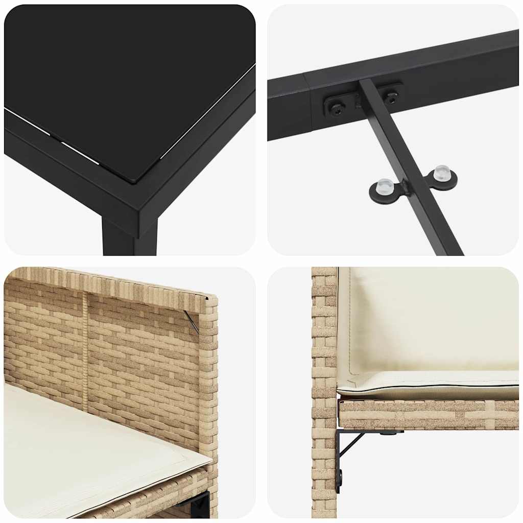 Garten Essgruppe 5 pcs Beige Poly-Rattan