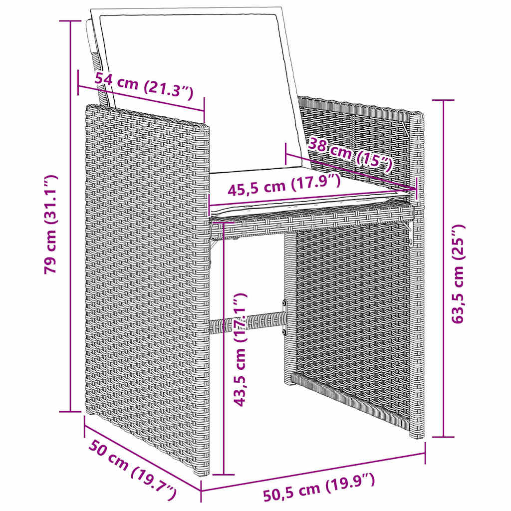 Garten Essgruppe 5 pcs Hellgrau Poly-Rattan