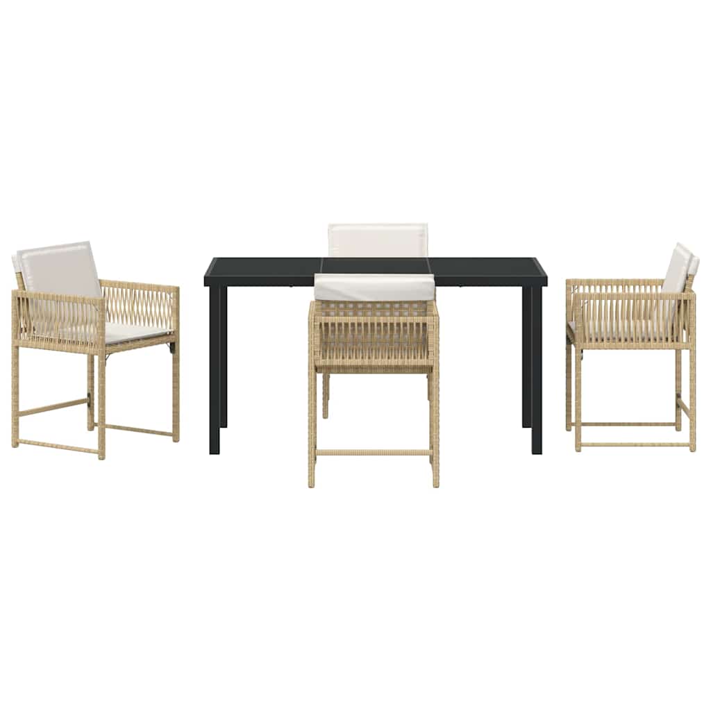 Garten Essgruppe 5 pcs Beige Poly-Rattan
