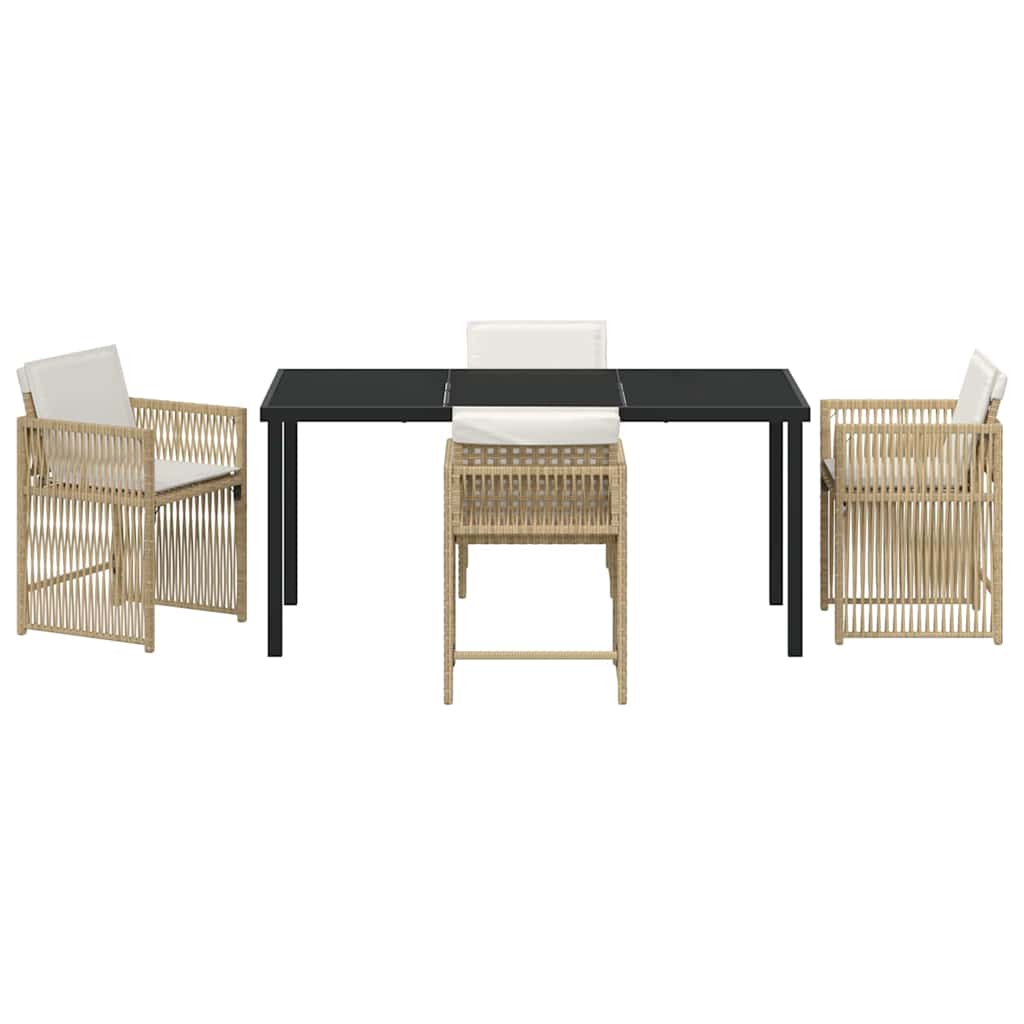 Garten Essgruppe 5 pcs Beige Poly-Rattan