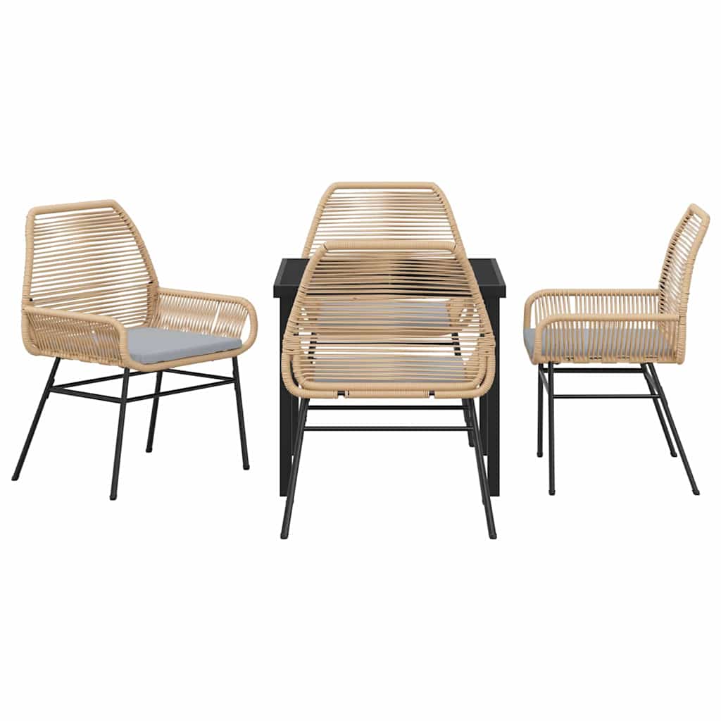 Garten Essgruppe 5 pcs Braun Poly-Rattan