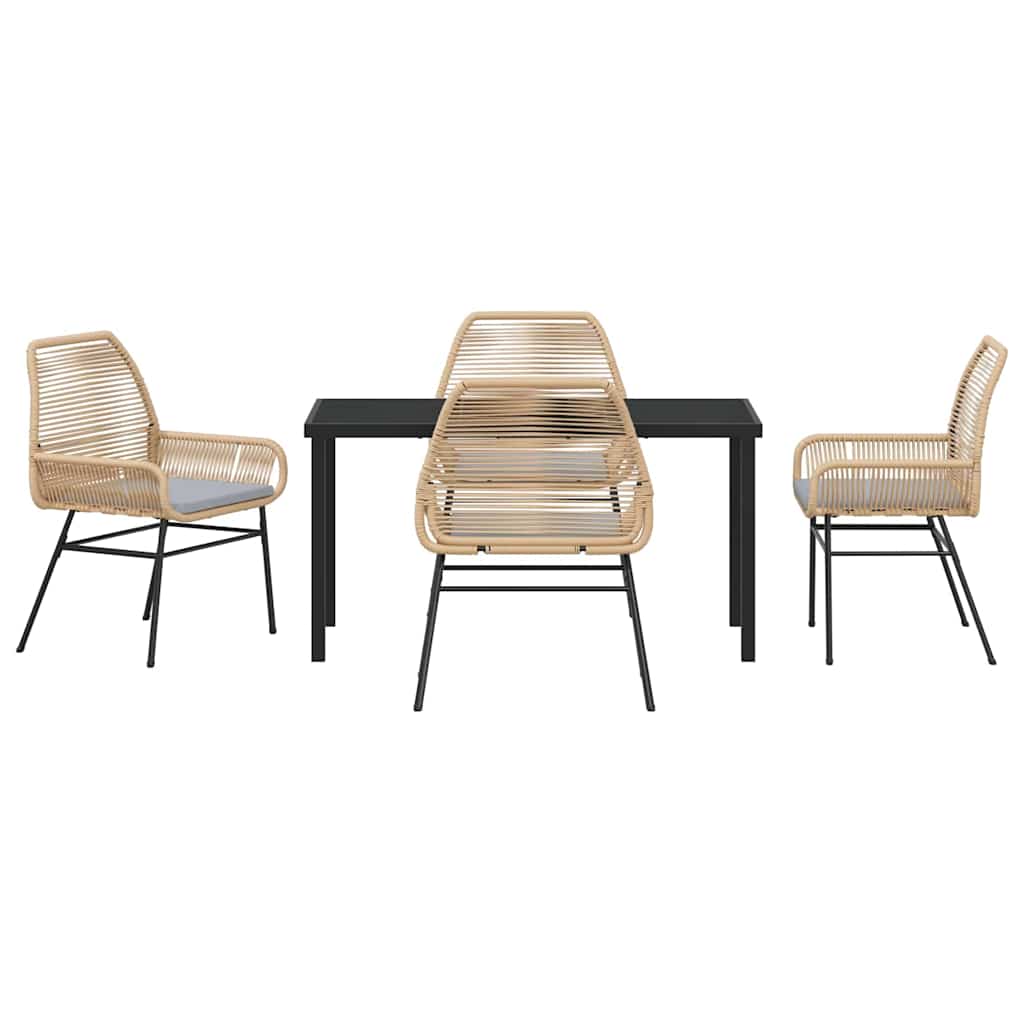 Garten Essgruppe 5 pcs Braun Poly-Rattan