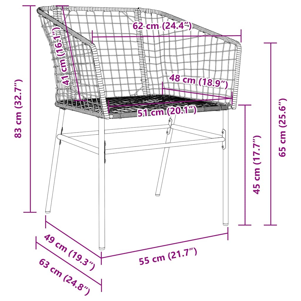 Garten Essgruppe 5 pcs Braun Poly-Rattan