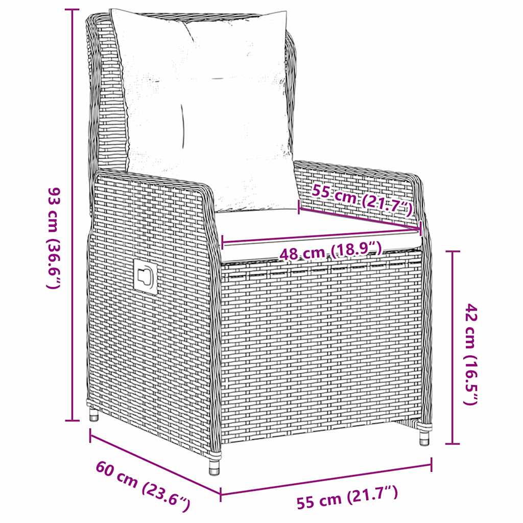 Garten Essgruppe 3 pcs Beige Poly-Rattan