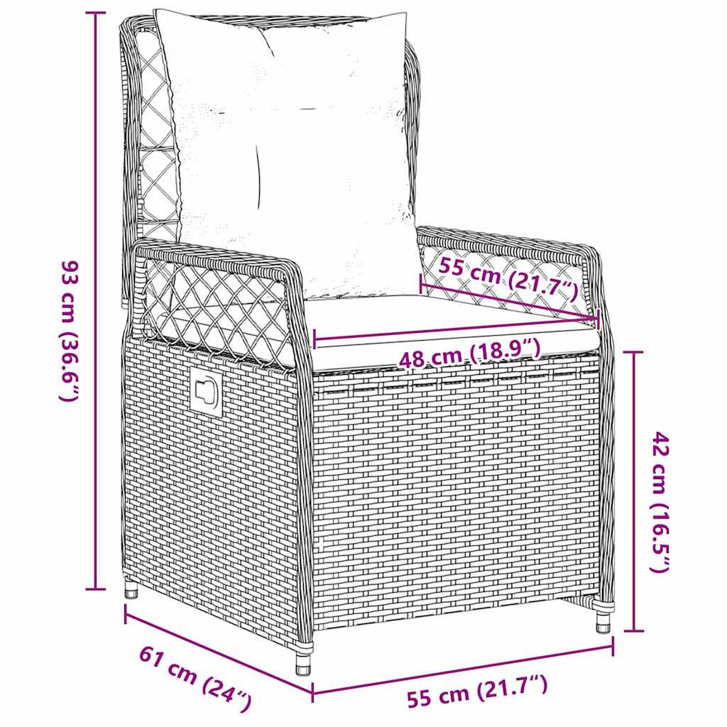Garten Essgruppe 5 pcs Grau Poly-Rattan