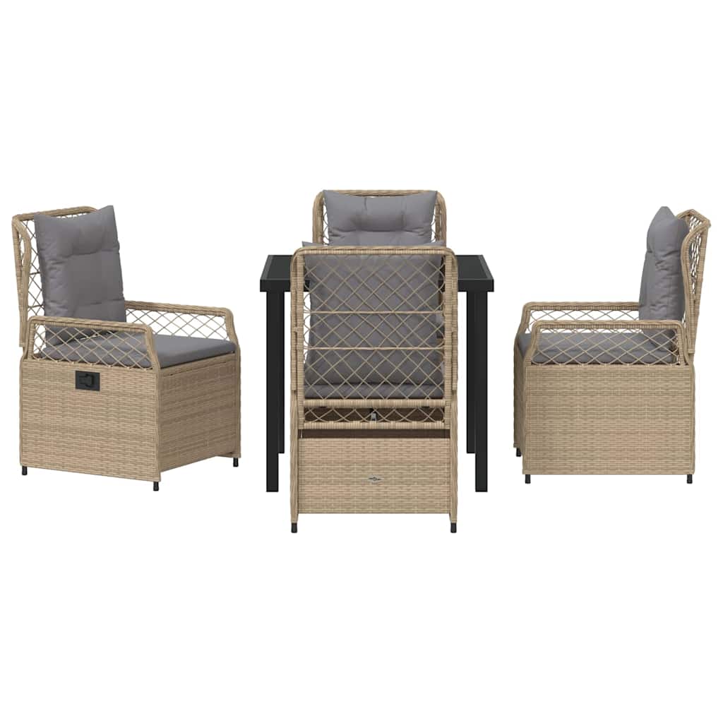 Garten Essgruppe 5 pcs Beige Poly-Rattan