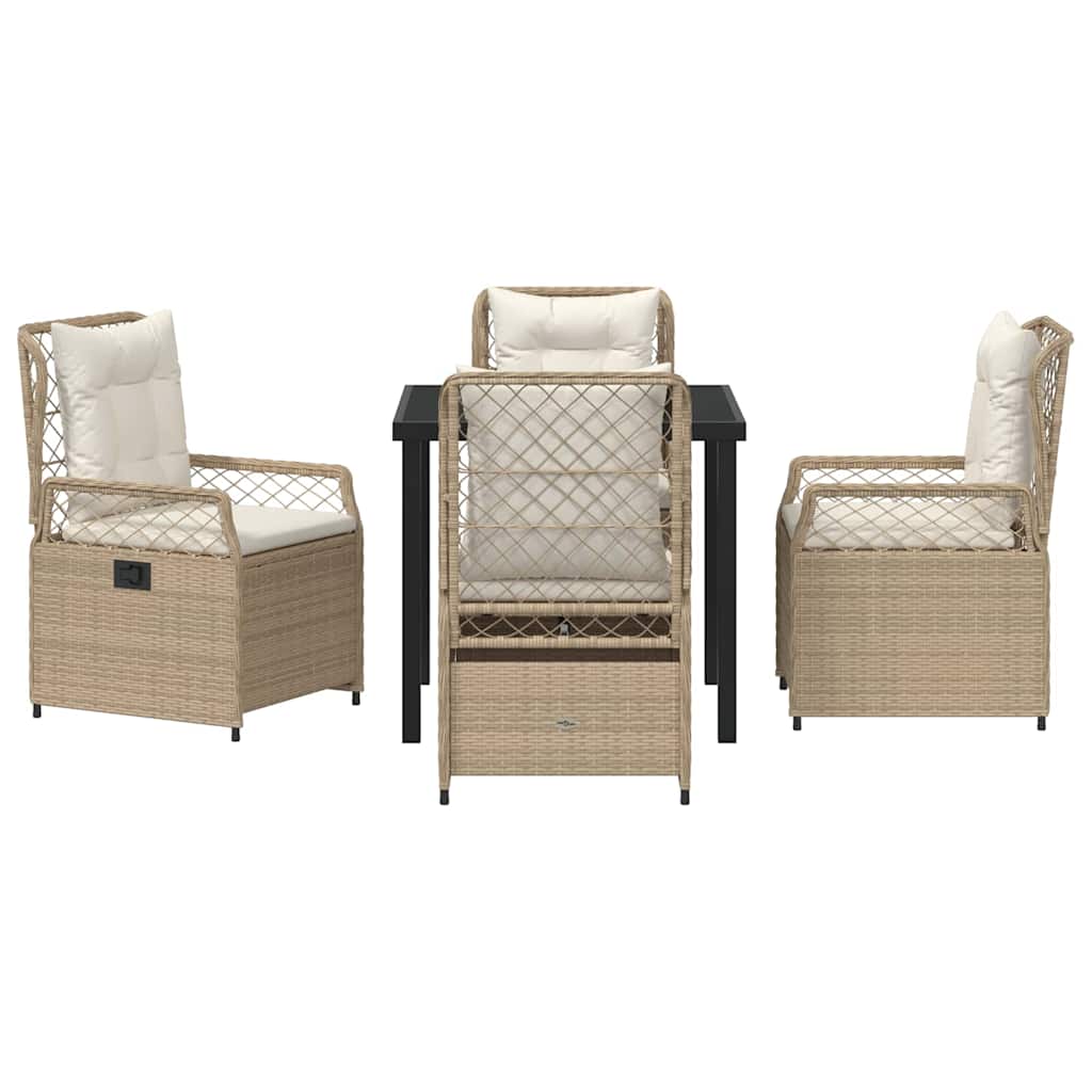Garten Essgruppe 5 pcs Beige Poly-Rattan