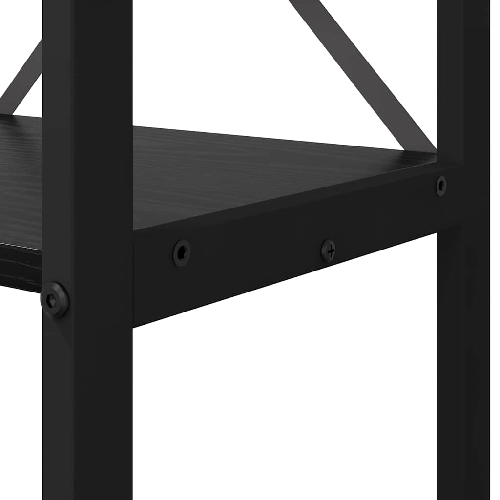 Bücherregal Schwarz Eichen-Optik 80 x 30 x 153 cm Holzwerkstoff