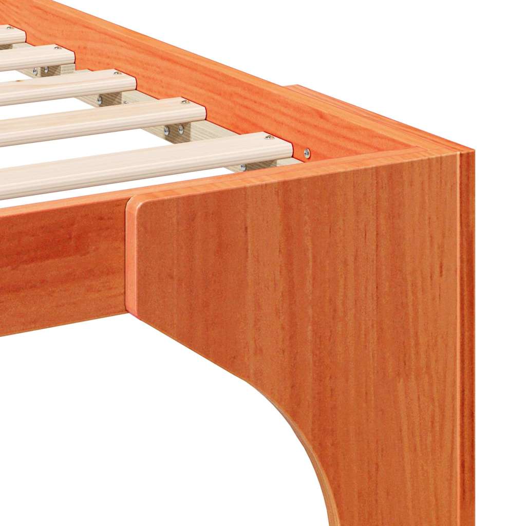 Bodenbettgestell Braun 120 x 190 cm Massivholz Kiefer