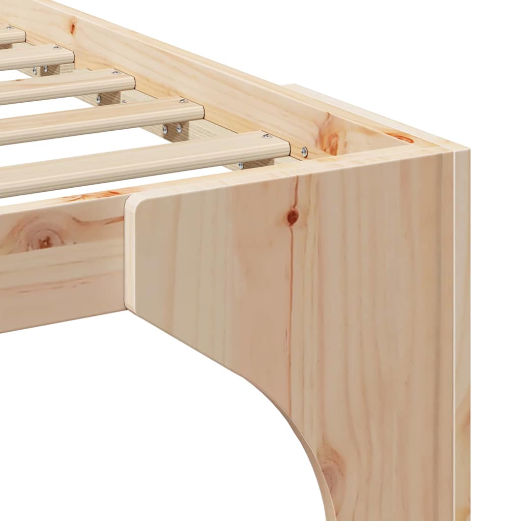 Bodenbettgestell Braun 90 x 200 cm Massivholz Kiefer