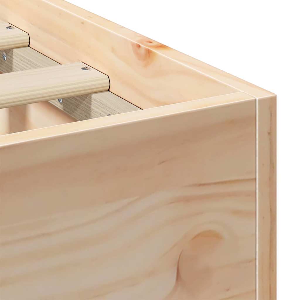 Bodenbettgestell Braun 135 x 190 cm Massivholz Kiefer