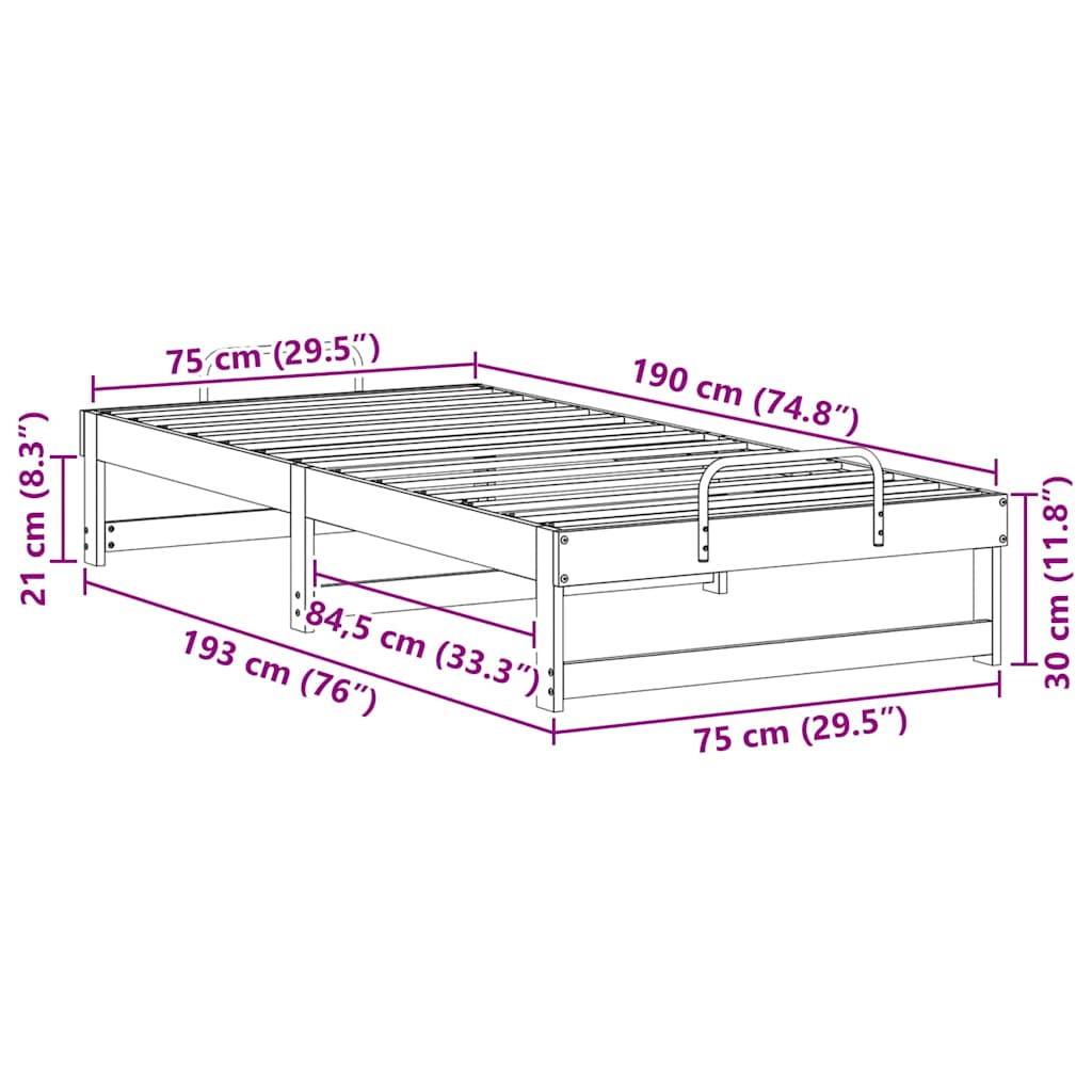 Bettgestell mit Tragegriffen Braun Massivholz Kiefer