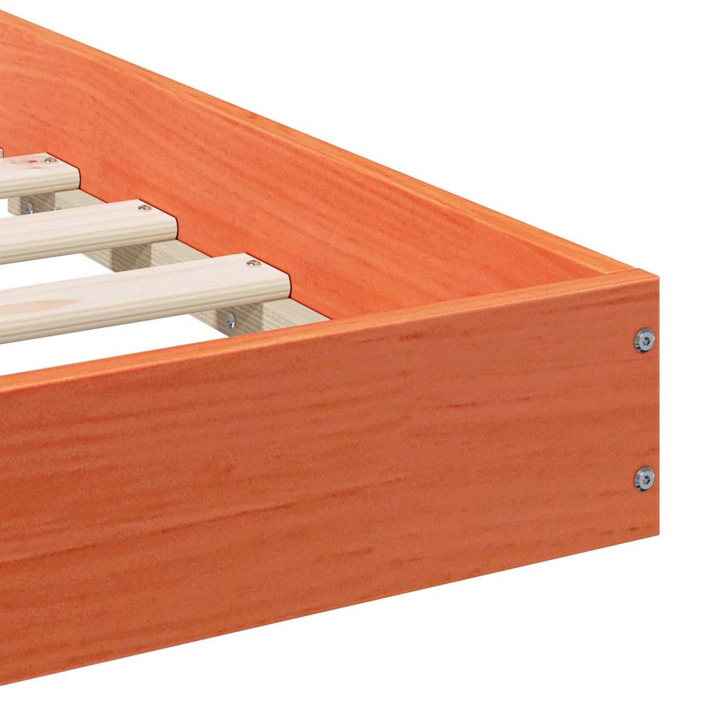 Bettgestell Wachsbraun 200 x 210 cm Massivholz Kiefer