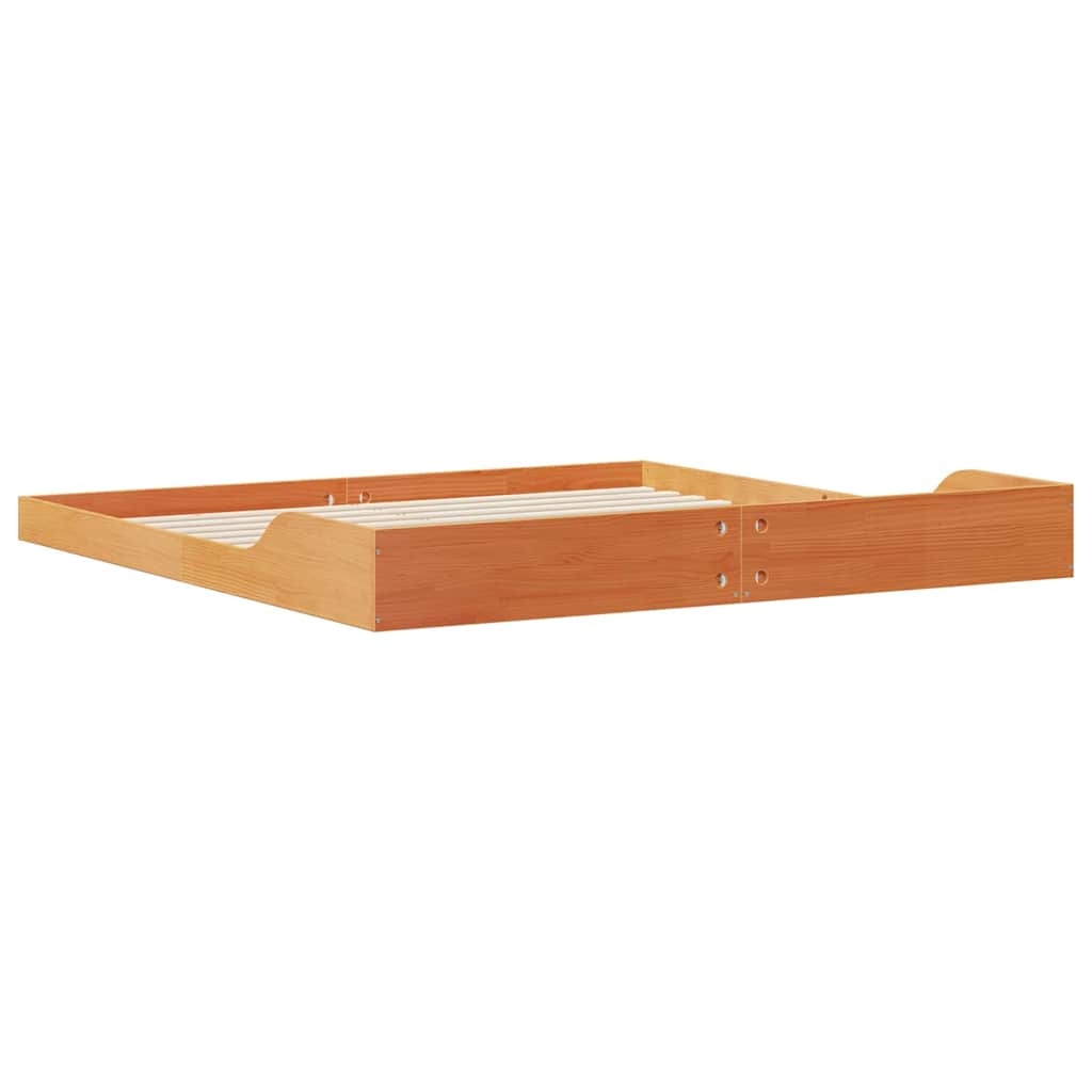 Bettgestell Wachsbraun 200 x 210 cm Massivholz Kiefer