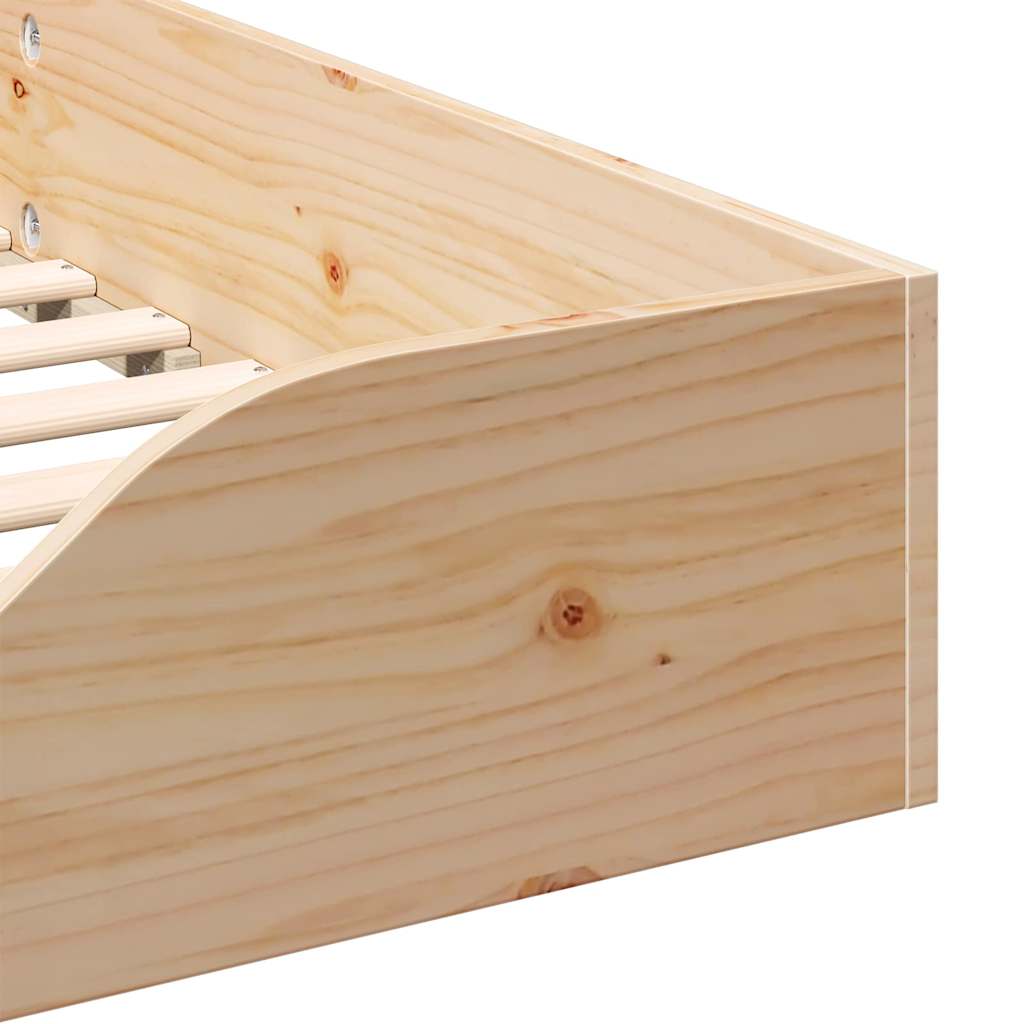 Bodenbettgestell Braun 80 x 210 cm Massivholz Kiefer
