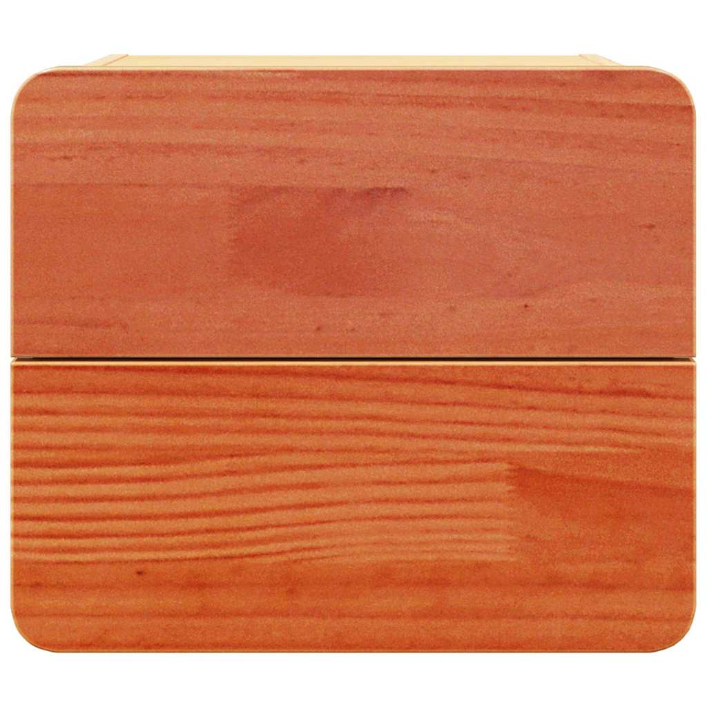 Nachttisch 2 pcs Braun 39 x 34 x 33 cm Kiefer Massivholz