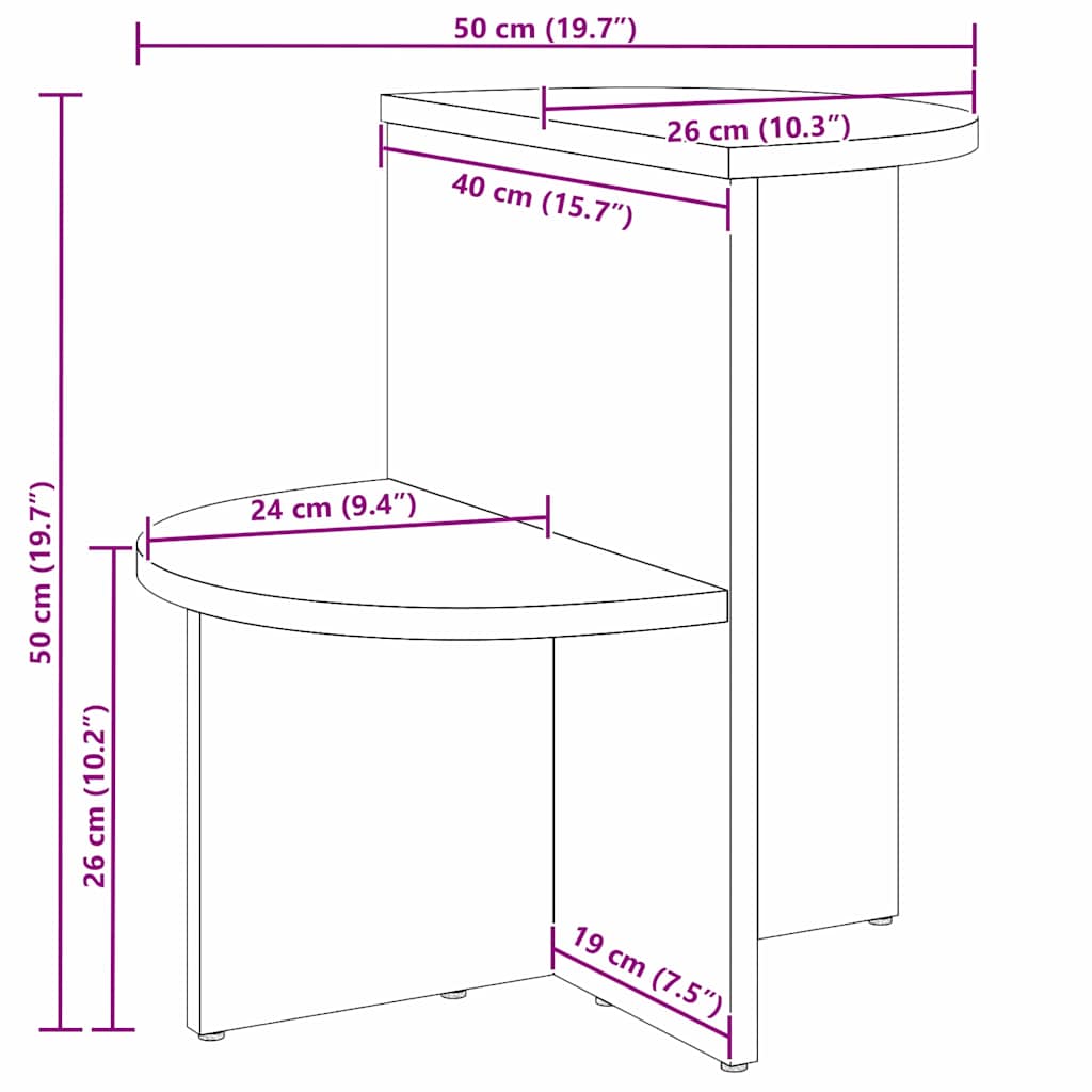 Beistelltisch Natur 50 x 40 x 50 cm Massivholz Kiefer