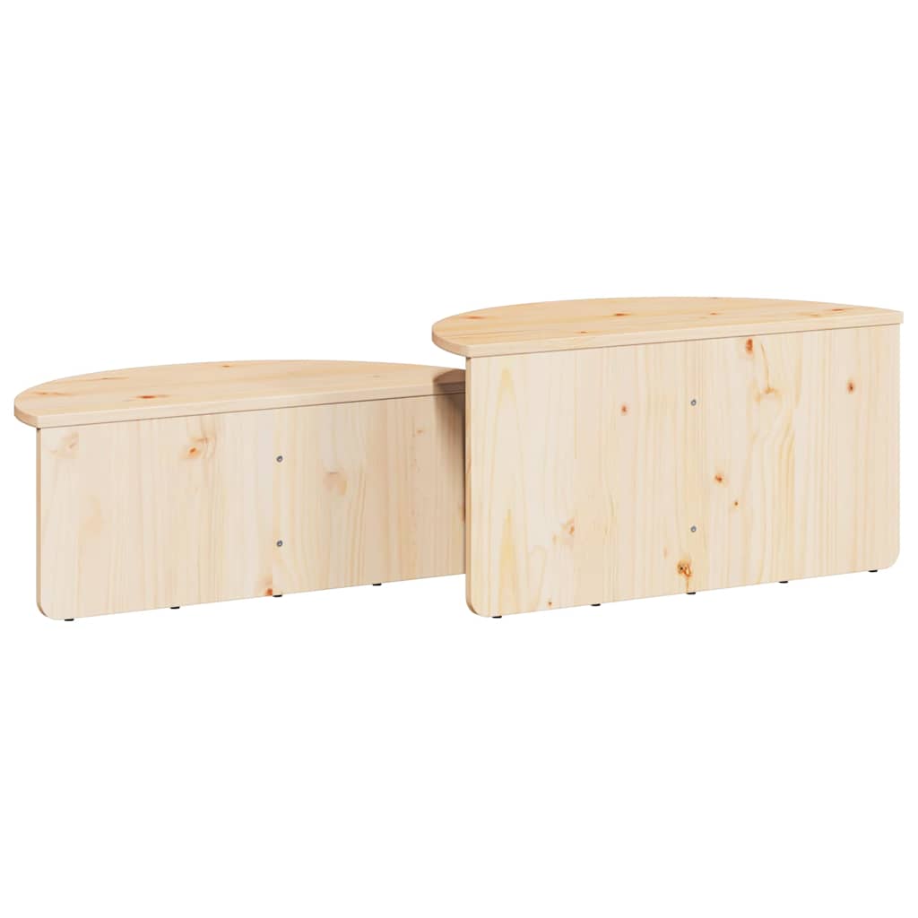 Couchtisch 2 pcs Natur 79 x 39,5 x 40 cm Massivholz Kiefer
