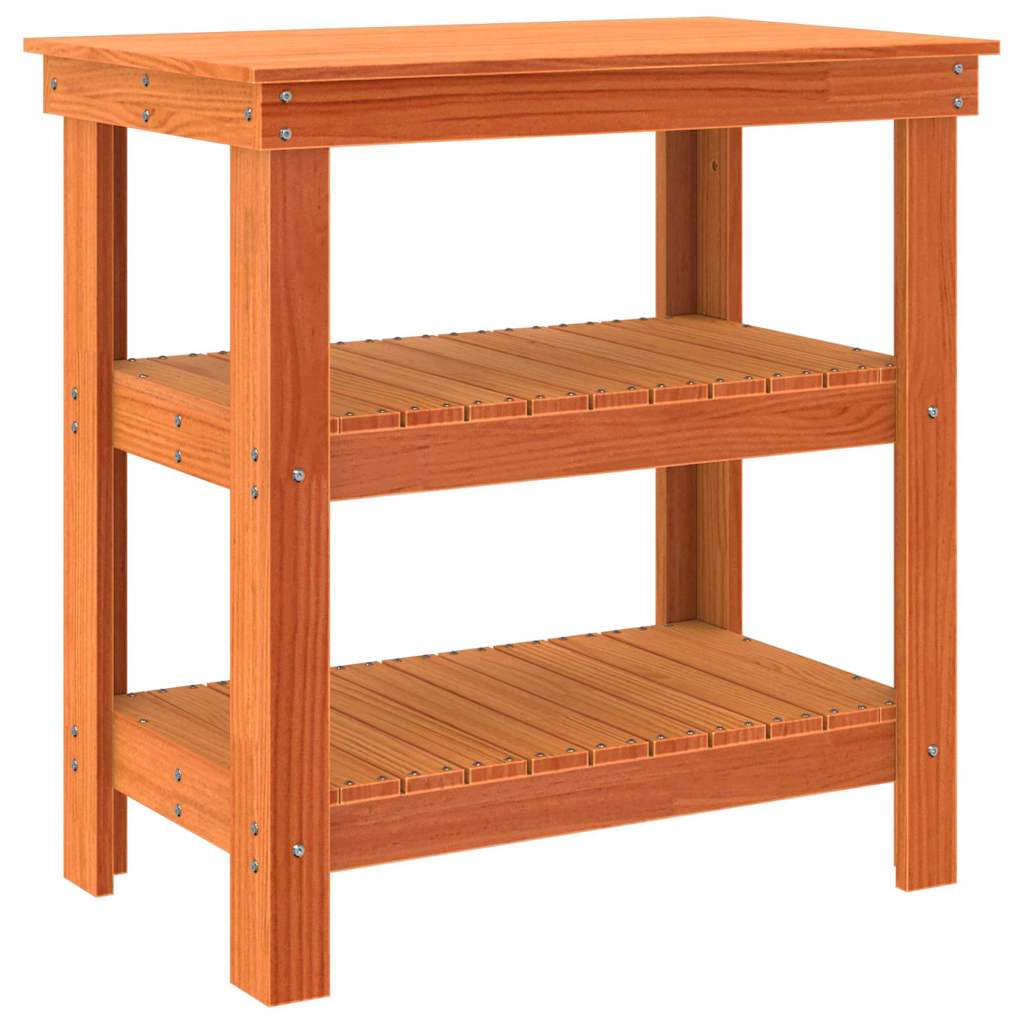 Werkbank Wachsbraun 78.5 x 50 x 80 cm Massivholz Kiefer