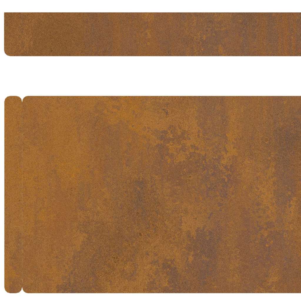 Rasenrand 4 pcs Rostig 450 x 10 cm Wetterfeststahl