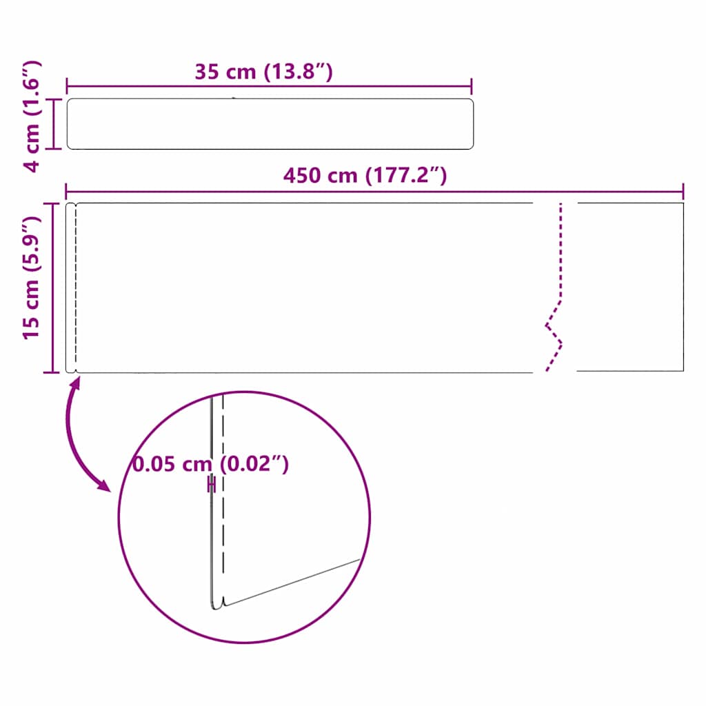 Rasenrand 4 pcs Silber 450 x 15 cm Verzinkter Stahl