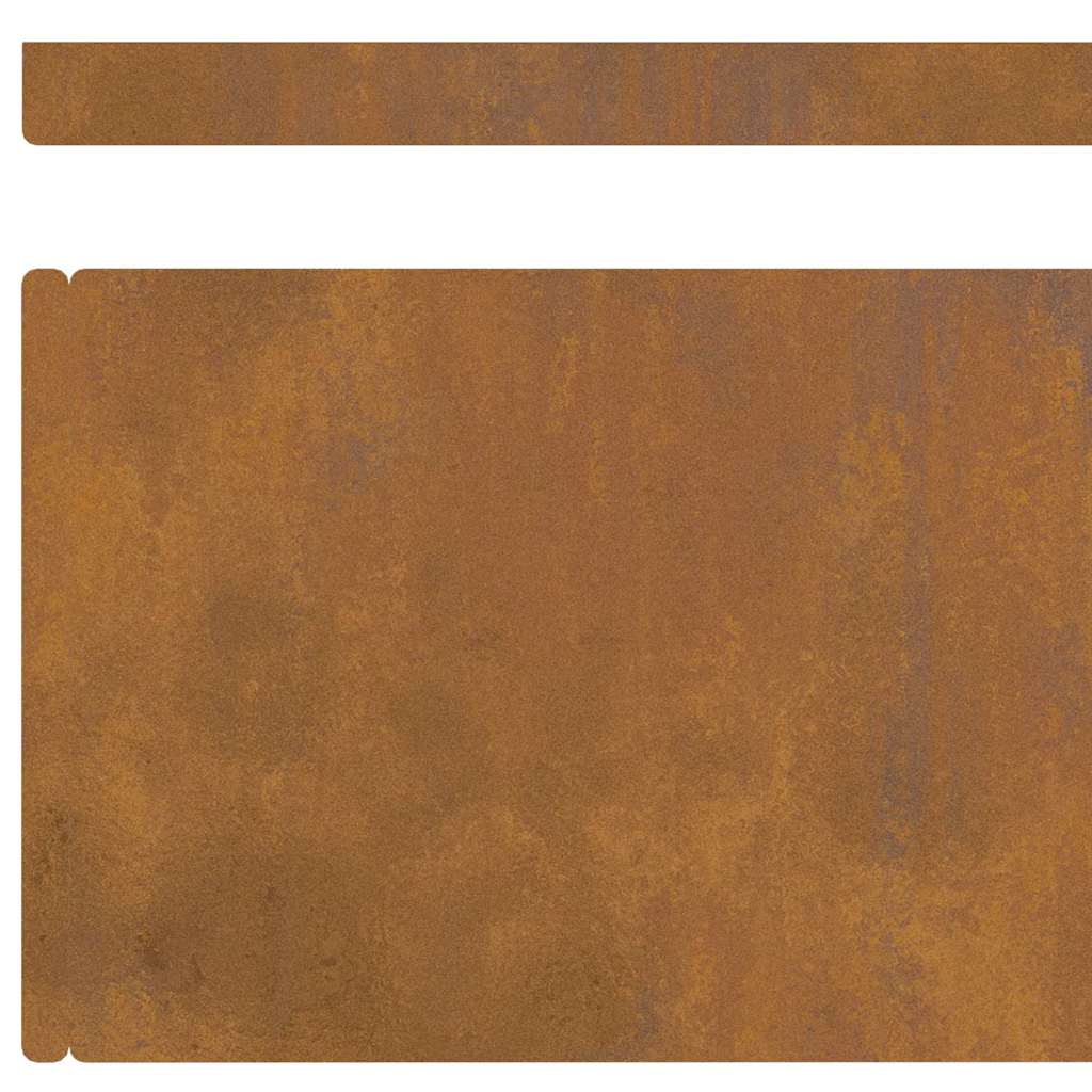 Rasenrand 4 pcs Rostig 450 x 15 cm Wetterfeststahl