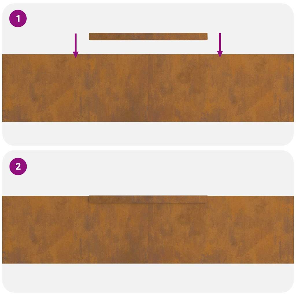 Rasenrand 4 pcs Rostig 450 x 20 cm Wetterfeststahl