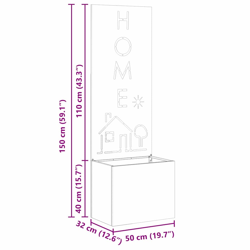 Garten Sichtschutz-Leinwand Silber 50 x 140 cm Edelstahl