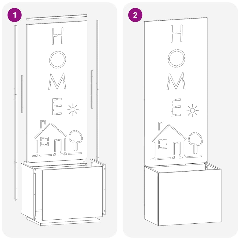 Garten Sichtschutz-Leinwand Rostig 50 x 140 cm Wetterfeststahl