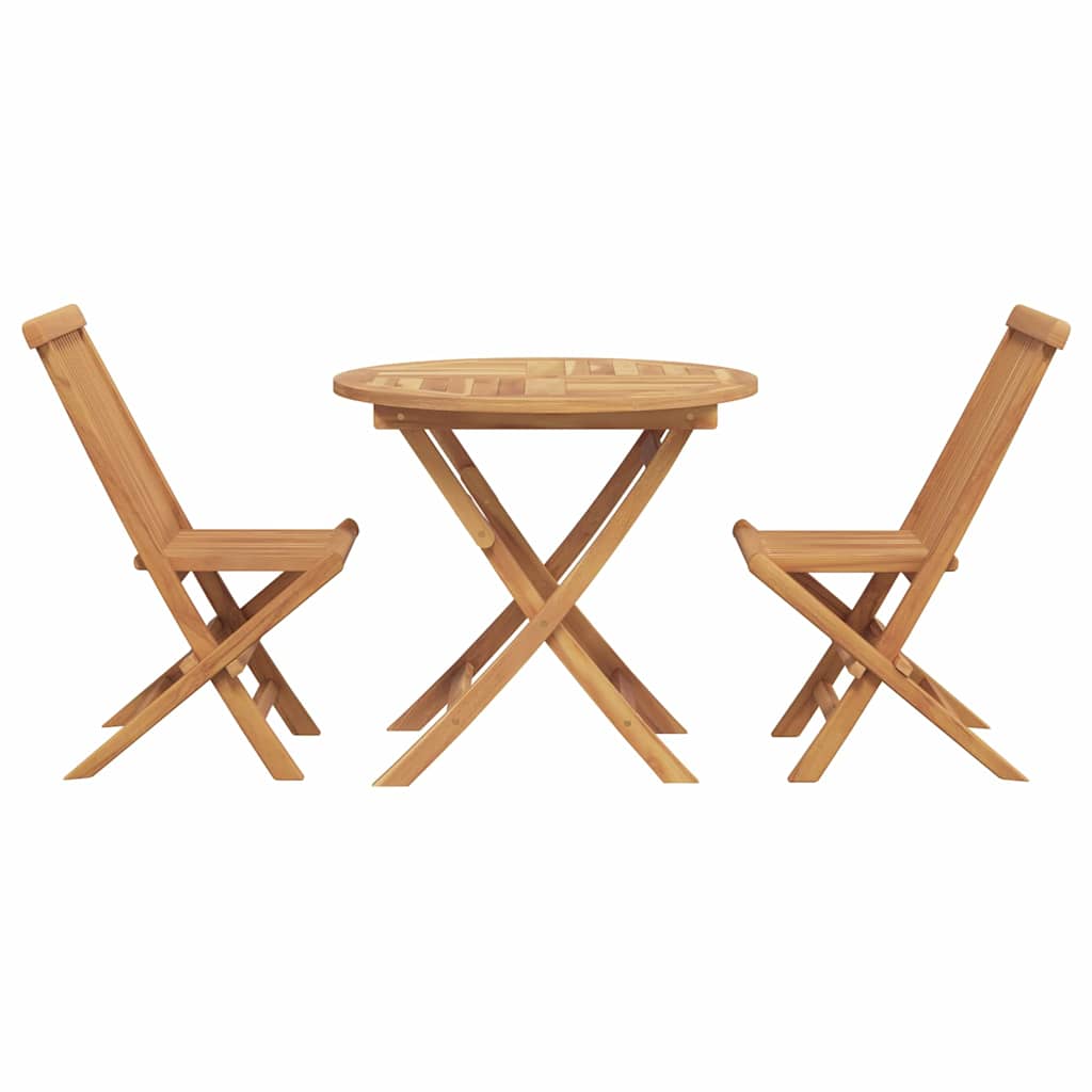 Garten Essgruppe 3 pcs Braun Massivholz Teak