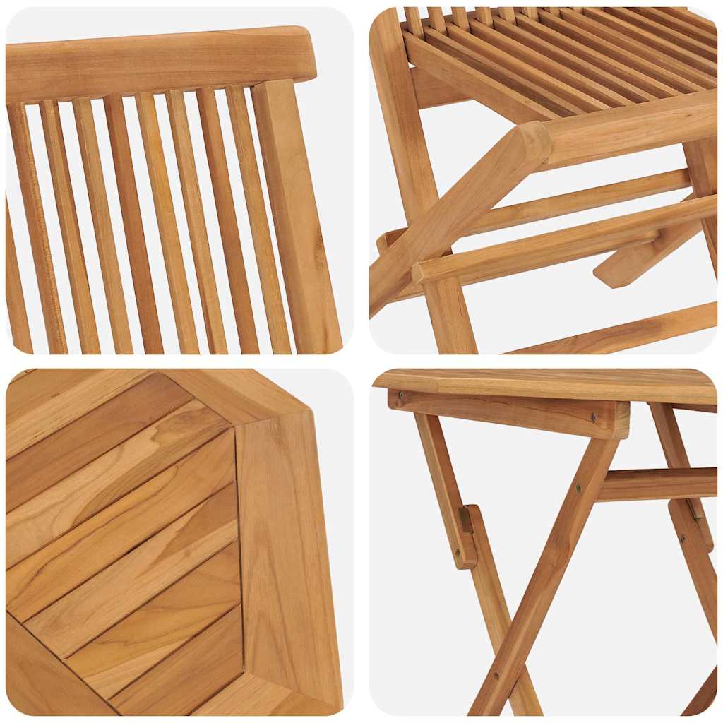 Garten Essgruppe 3 pcs Braun Massivholz Teak