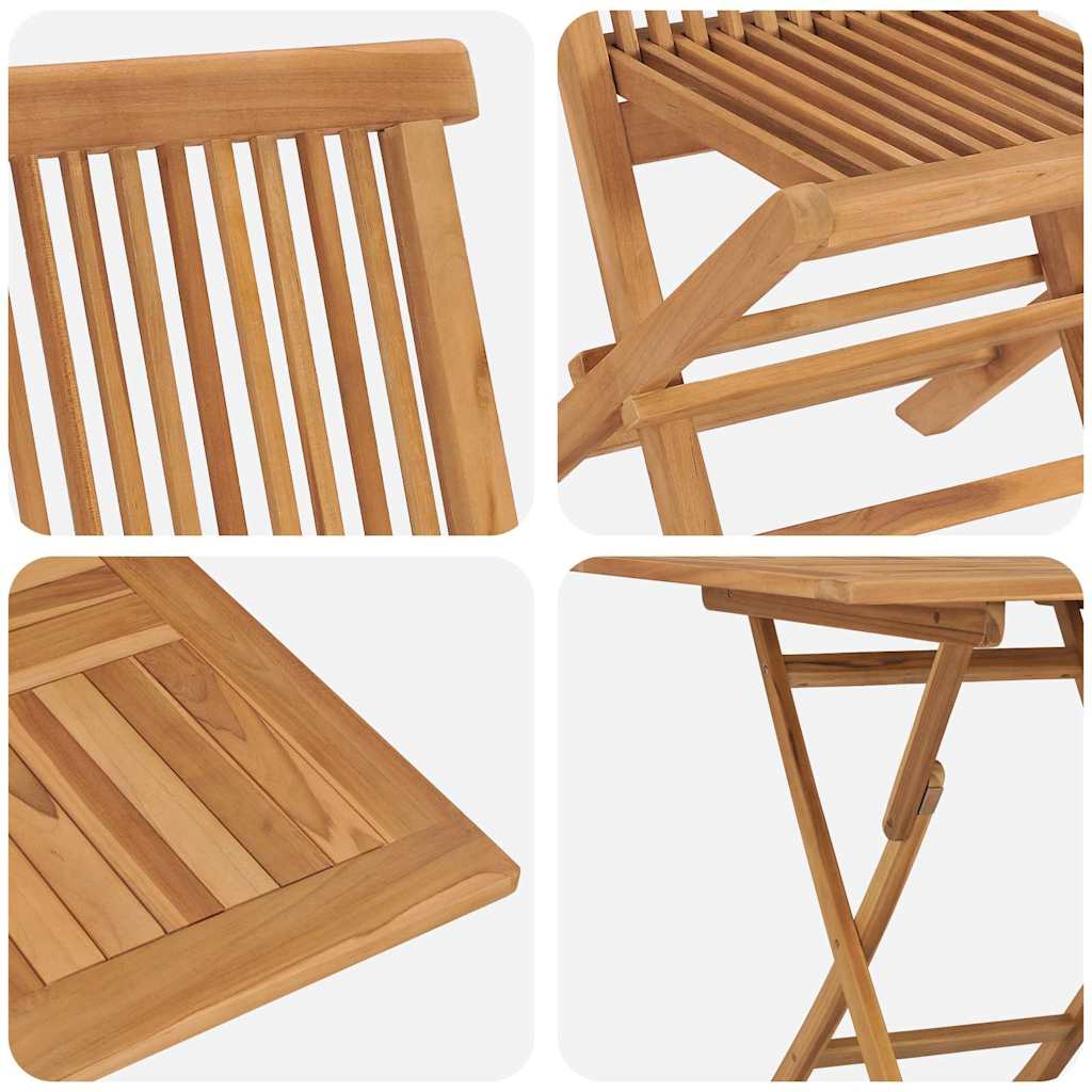 Garten Essgruppe 3 pcs Braun Massivholz Teak