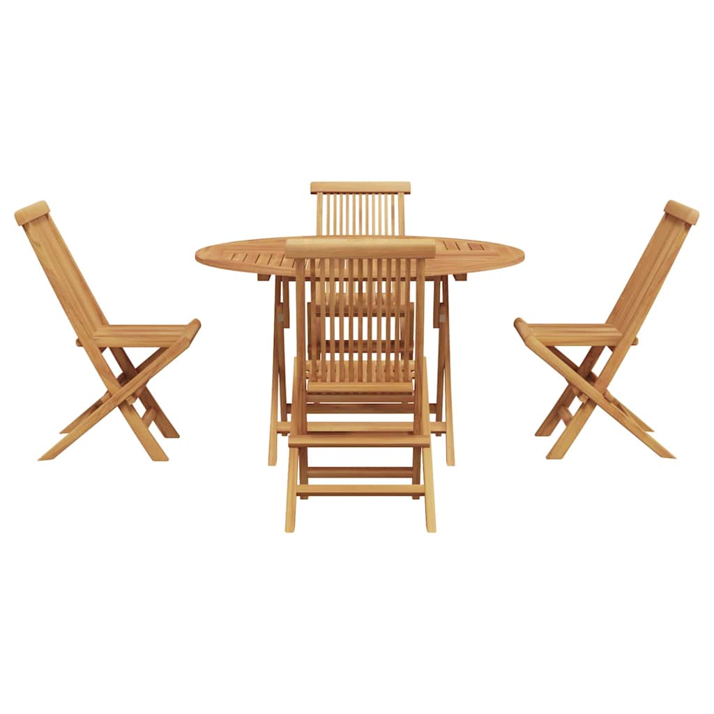 Garten Essgruppe 5 pcs Braun Massivholz Teak