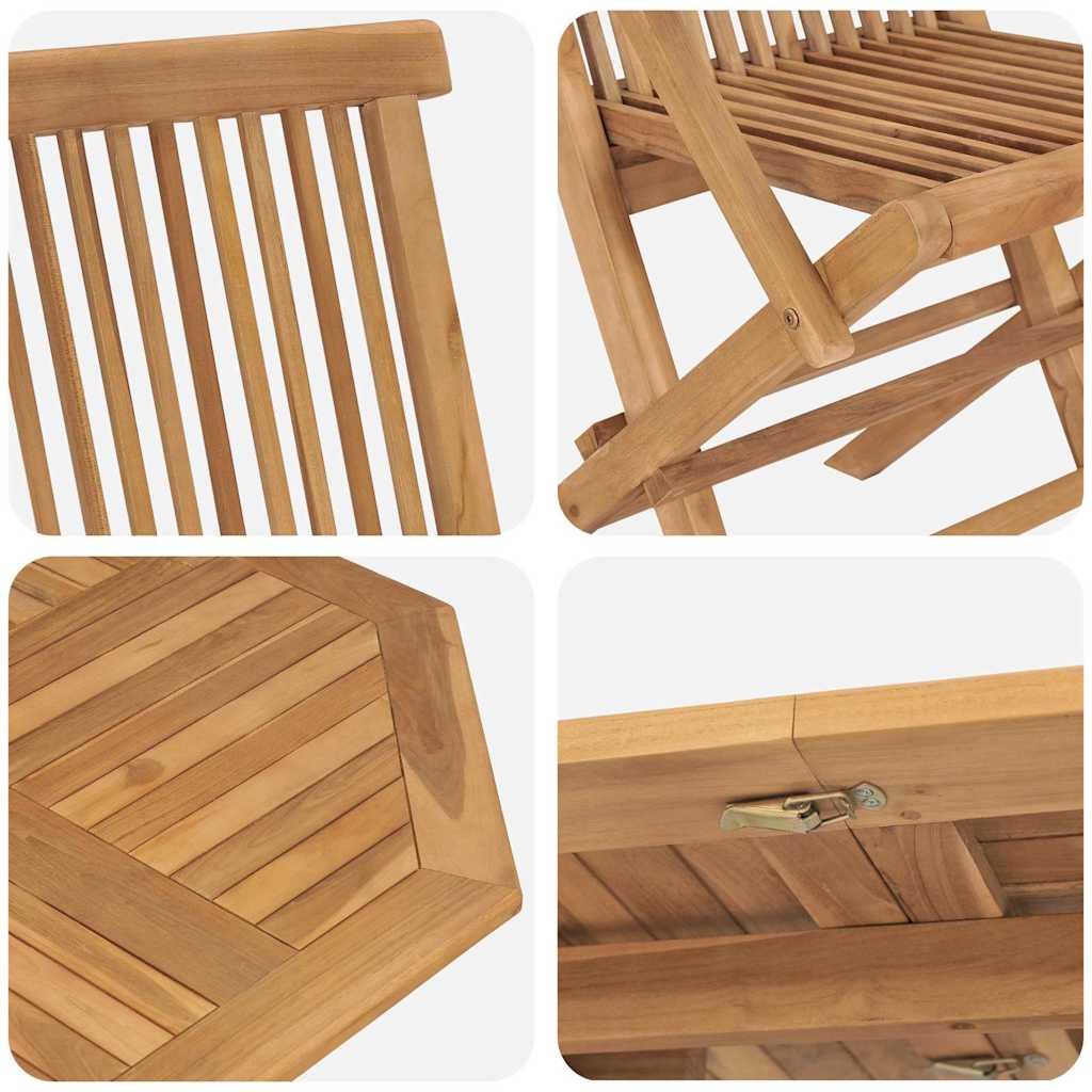 Garten Essgruppe 5 pcs Braun Massivholz Teak