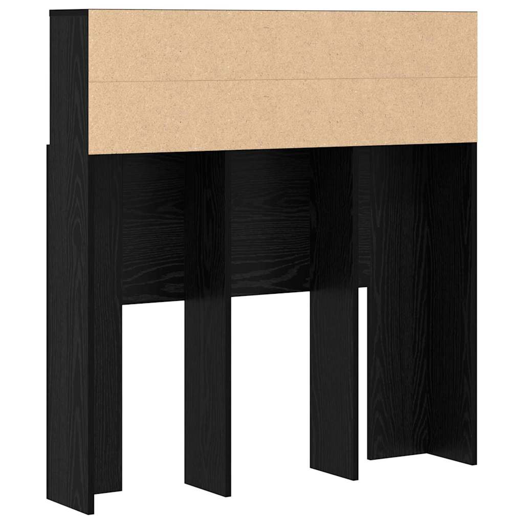 Kopfteil Schrank mit Regal Schwarz Eichen-Optik Spanplatte