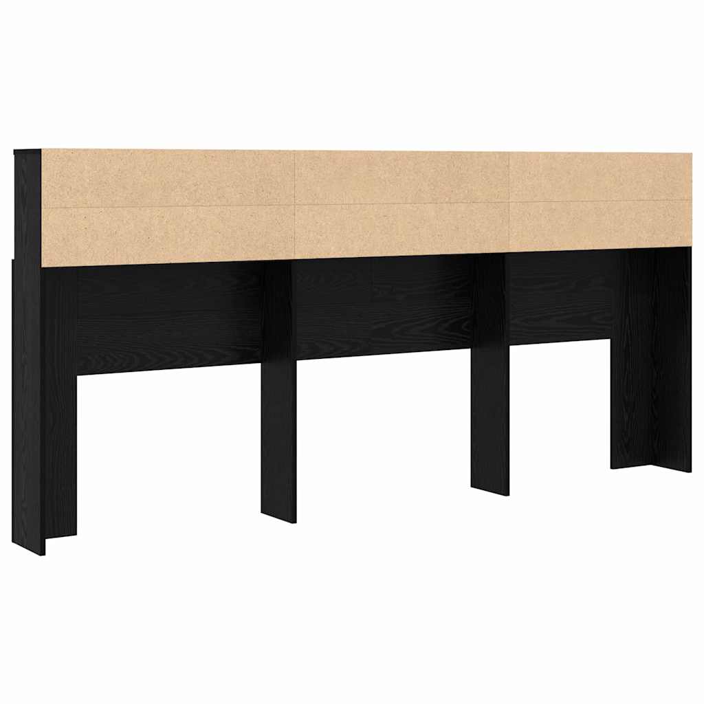 Kopfteil Schrank Schwarz Eichen-Optik 220 x 19 x 101.5 cm