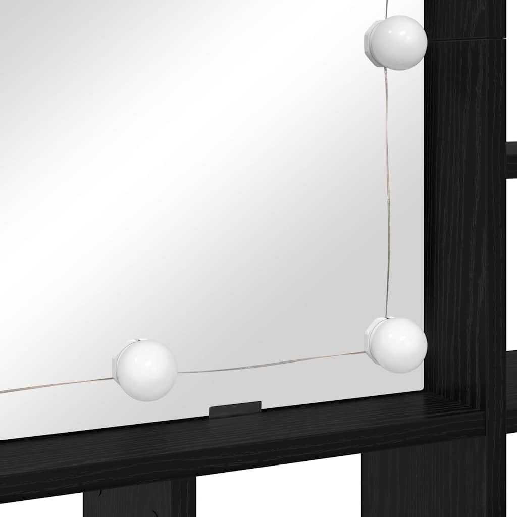 Spiegelschrank mit Regal Schwarz Eichen-Optik 91 x 15 x 76.5 cm