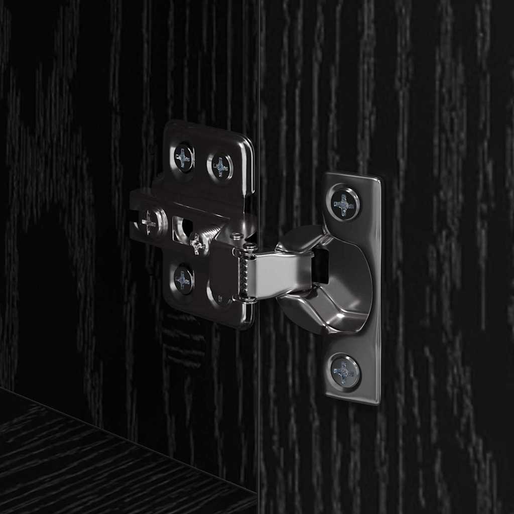 Nachttisch Schwarz Eichen-Optik Holzwerkstoff