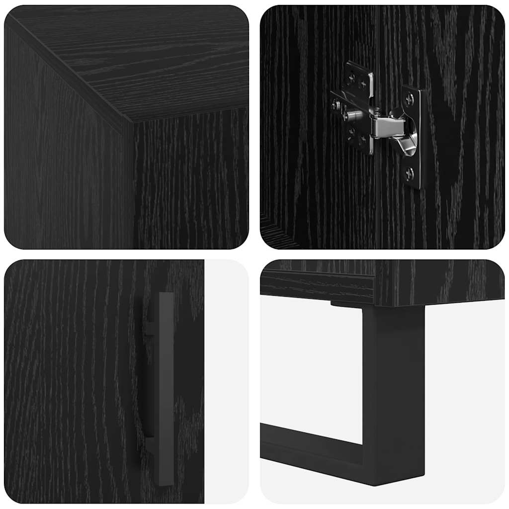 Schreibtisch mit Regal Schwarz Eichen-Optik 140 x 50 x 75 cm