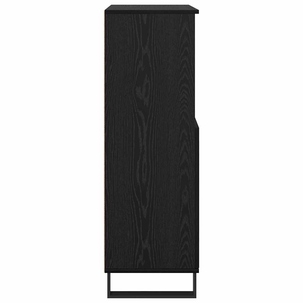 Hochboard Schwarz 60 x 36 x 110 cm Holzwerkstoff