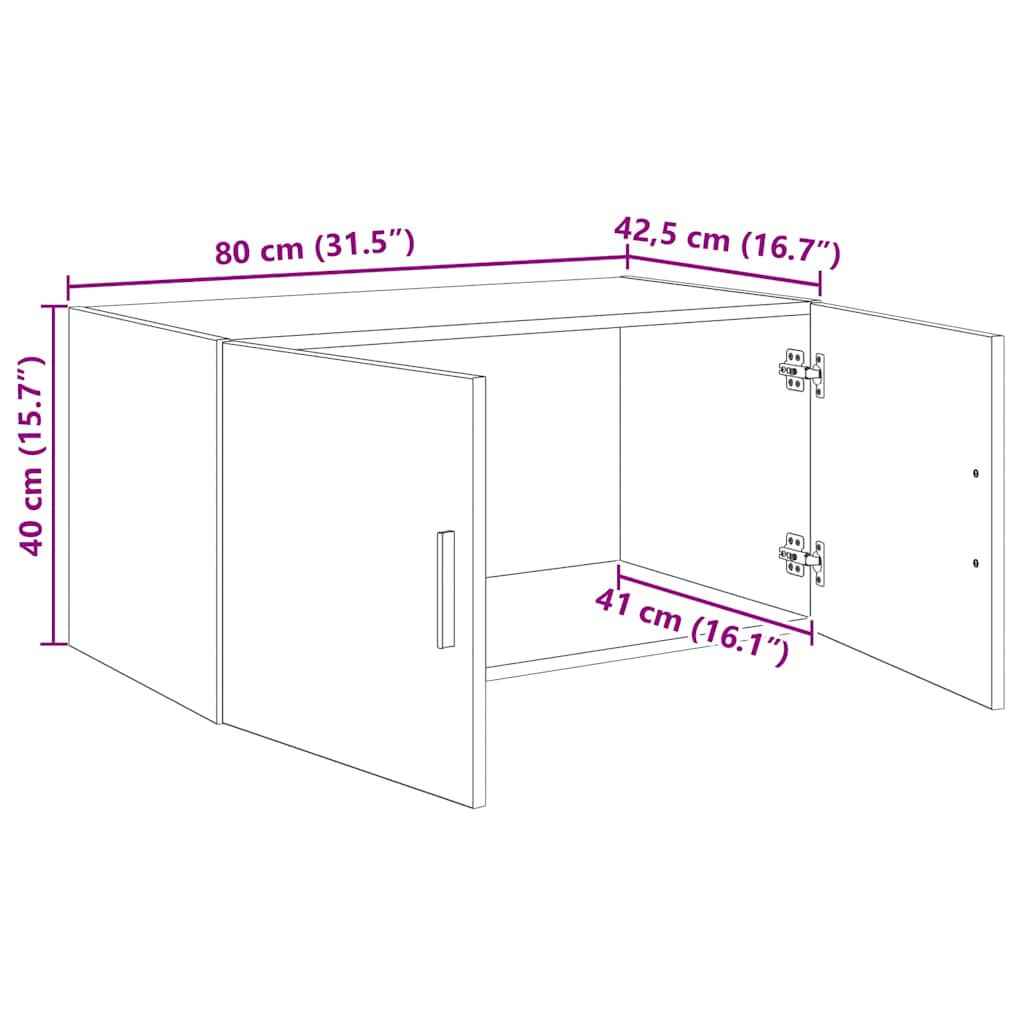 Wandschrank Altholz 80 x 42,5 x 40 cm Holzwerkstoff
